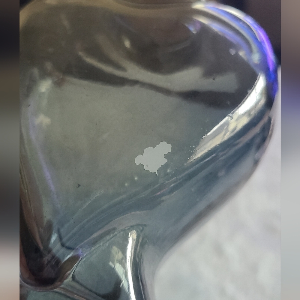 Vintage Heart-Shaped Glass Bottle with Cork - Smoky Blue - Picture 9 of 12